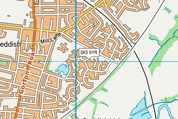 SK5 6YR map - OS VectorMap District (Ordnance Survey)