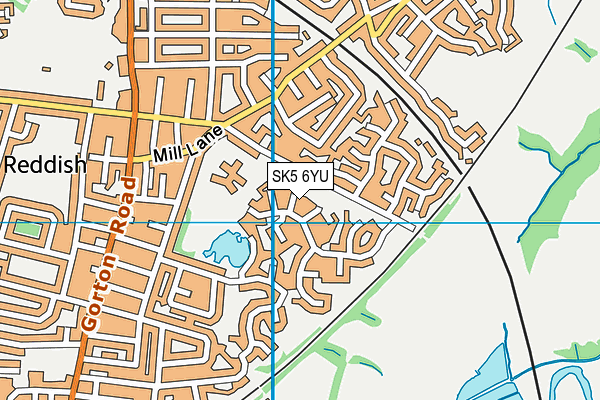 SK5 6YU map - OS VectorMap District (Ordnance Survey)