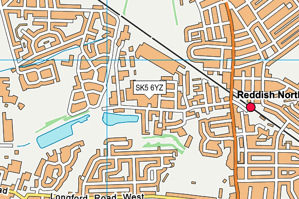 SK5 6YZ map - OS VectorMap District (Ordnance Survey)
