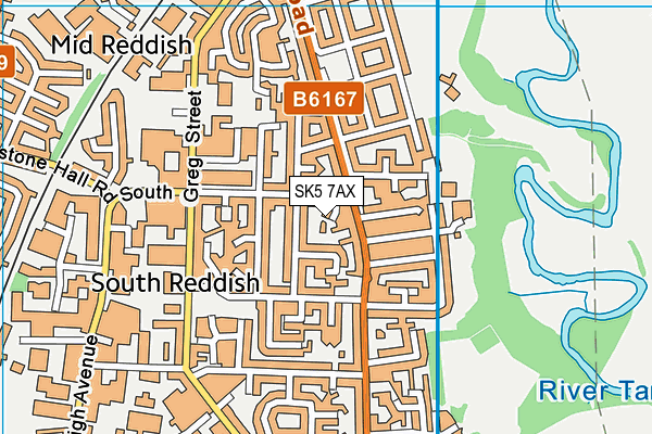 SK5 7AX map - OS VectorMap District (Ordnance Survey)