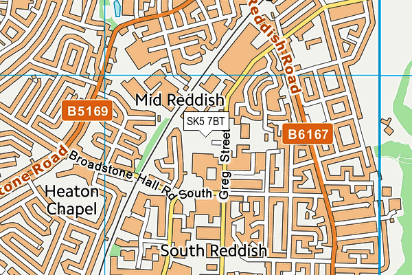 SK5 7BT map - OS VectorMap District (Ordnance Survey)