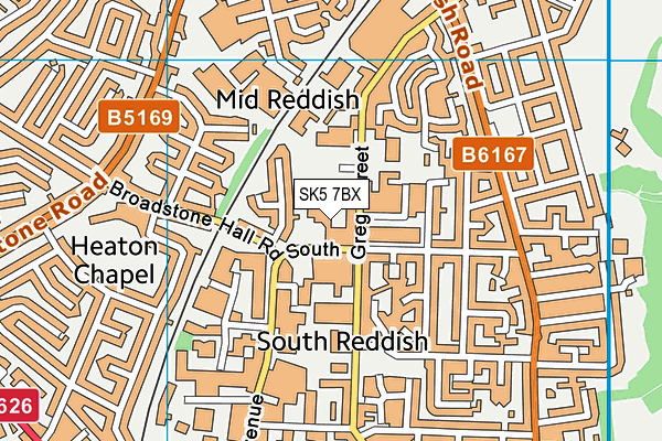 SK5 7BX map - OS VectorMap District (Ordnance Survey)