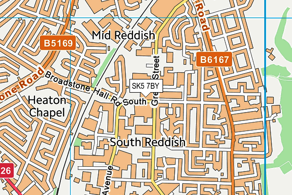 Map of REDDISH WINDOWS (UK) LTD. at district scale