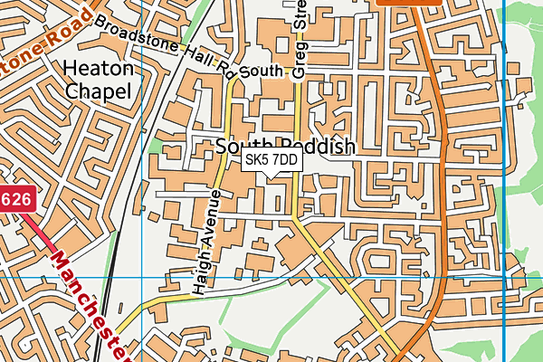 SK5 7DD map - OS VectorMap District (Ordnance Survey)
