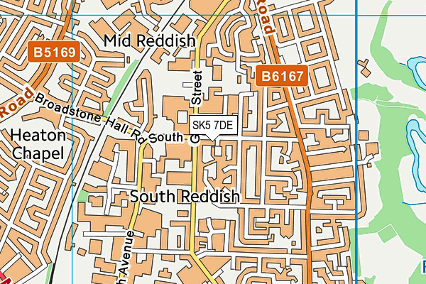 SK5 7DE map - OS VectorMap District (Ordnance Survey)