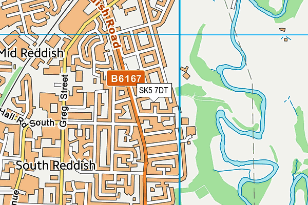 SK5 7DT map - OS VectorMap District (Ordnance Survey)