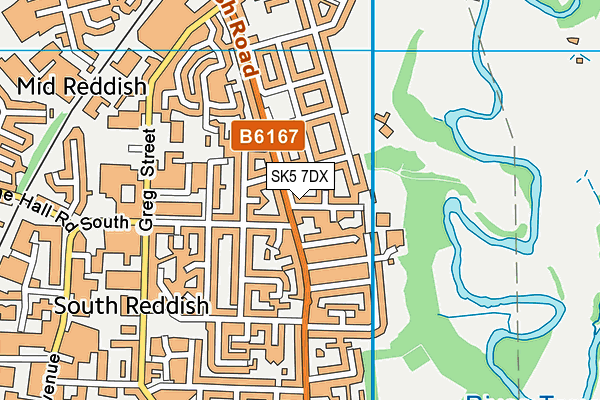 SK5 7DX map - OS VectorMap District (Ordnance Survey)