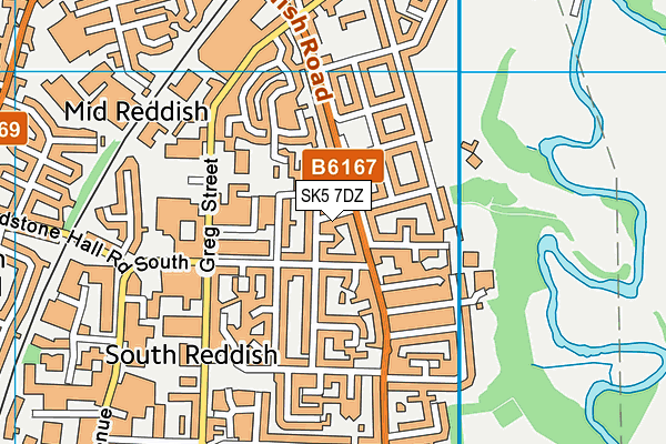 SK5 7DZ map - OS VectorMap District (Ordnance Survey)