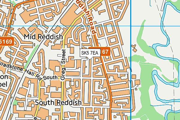 SK5 7EA map - OS VectorMap District (Ordnance Survey)