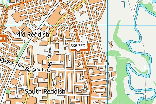 SK5 7ED map - OS VectorMap District (Ordnance Survey)