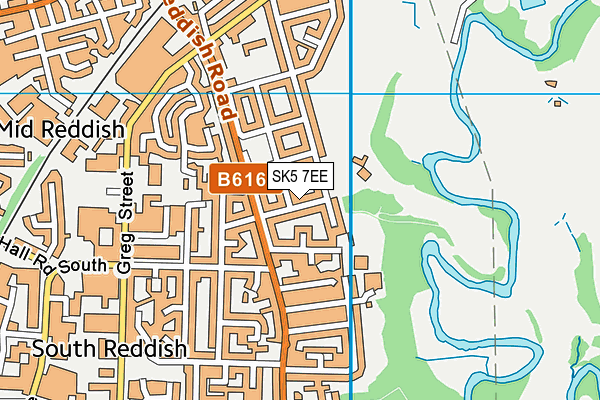 SK5 7EE map - OS VectorMap District (Ordnance Survey)