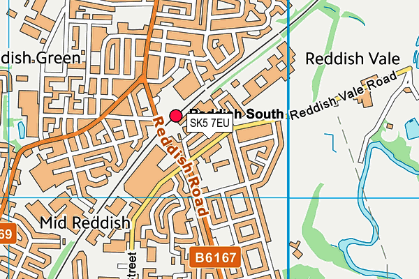 Reddish Vale Nursery School map (SK5 7EU) - OS VectorMap District (Ordnance Survey)