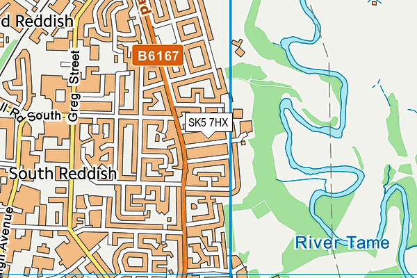 SK5 7HX map - OS VectorMap District (Ordnance Survey)