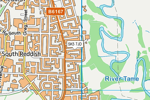 SK5 7JD map - OS VectorMap District (Ordnance Survey)