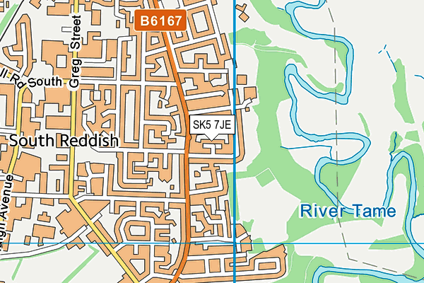 SK5 7JE map - OS VectorMap District (Ordnance Survey)