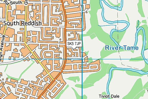 SK5 7JP map - OS VectorMap District (Ordnance Survey)