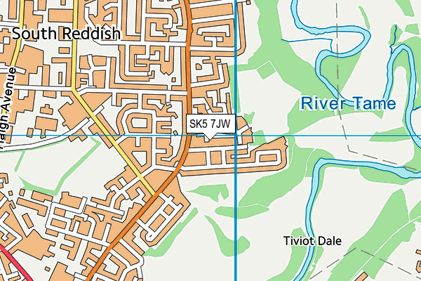 SK5 7JW map - OS VectorMap District (Ordnance Survey)