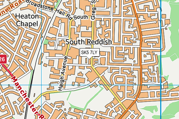 SK5 7LY map - OS VectorMap District (Ordnance Survey)