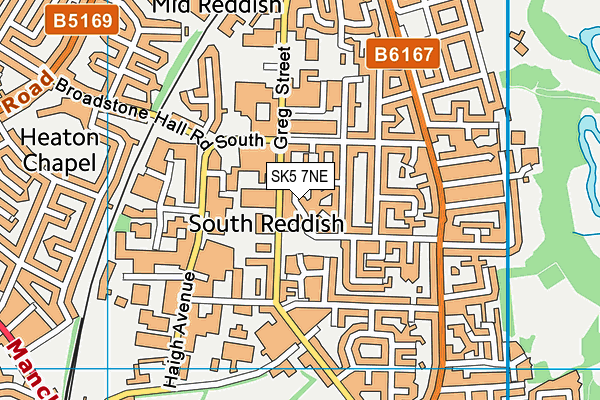 SK5 7NE map - OS VectorMap District (Ordnance Survey)