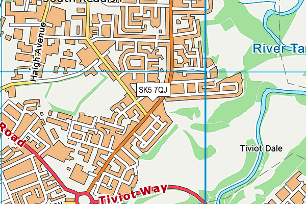 SK5 7QJ map - OS VectorMap District (Ordnance Survey)