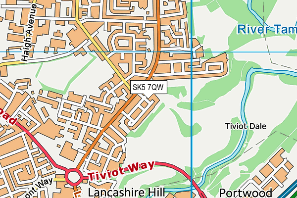 SK5 7QW map - OS VectorMap District (Ordnance Survey)