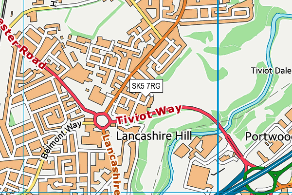 SK5 7RG map - OS VectorMap District (Ordnance Survey)