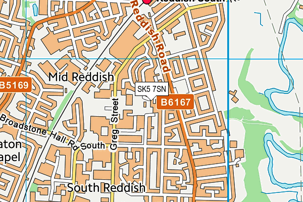 SK5 7SN map - OS VectorMap District (Ordnance Survey)