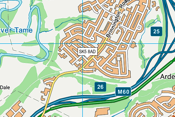SK5 8AD map - OS VectorMap District (Ordnance Survey)