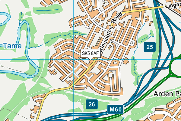 SK5 8AF map - OS VectorMap District (Ordnance Survey)