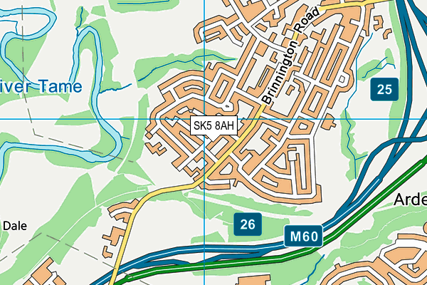 SK5 8AH map - OS VectorMap District (Ordnance Survey)