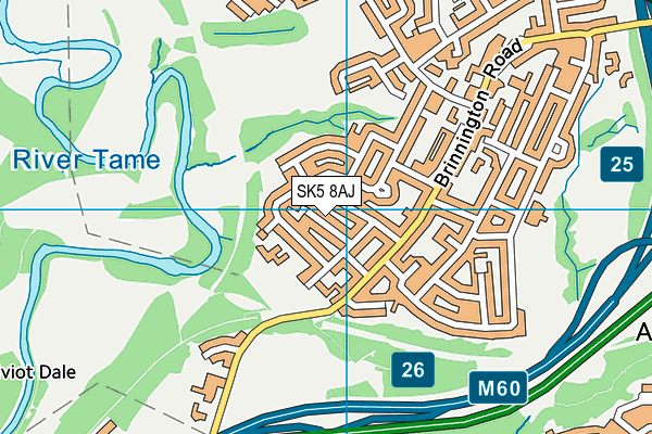 SK5 8AJ map - OS VectorMap District (Ordnance Survey)