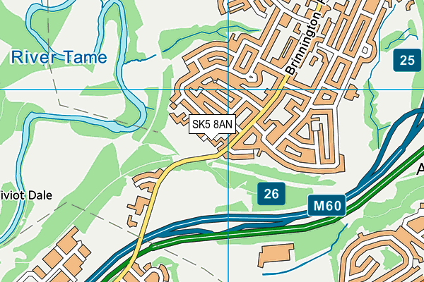 SK5 8AN map - OS VectorMap District (Ordnance Survey)