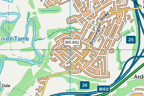 SK5 8AQ map - OS VectorMap District (Ordnance Survey)