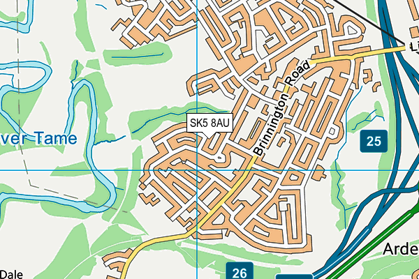 SK5 8AU map - OS VectorMap District (Ordnance Survey)