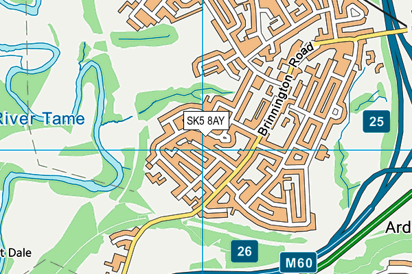 SK5 8AY map - OS VectorMap District (Ordnance Survey)