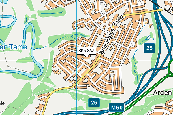 SK5 8AZ map - OS VectorMap District (Ordnance Survey)