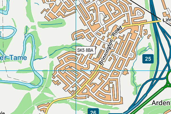 SK5 8BA map - OS VectorMap District (Ordnance Survey)