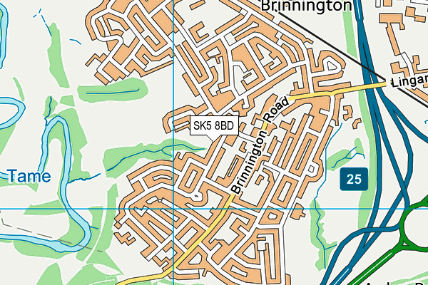 SK5 8BD map - OS VectorMap District (Ordnance Survey)