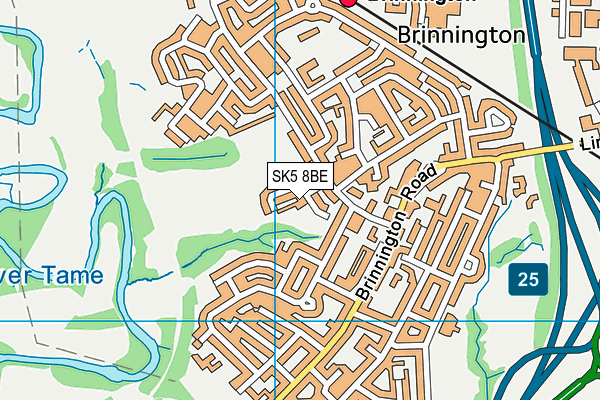 SK5 8BE map - OS VectorMap District (Ordnance Survey)