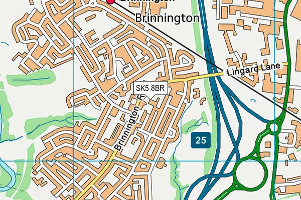 SK5 8BR map - OS VectorMap District (Ordnance Survey)
