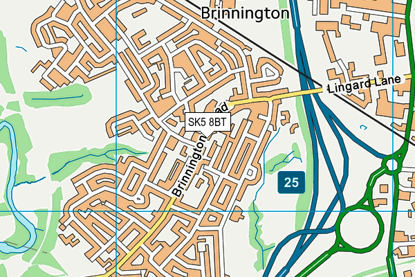 SK5 8BT map - OS VectorMap District (Ordnance Survey)