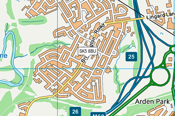 SK5 8BU map - OS VectorMap District (Ordnance Survey)