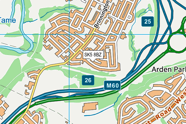 SK5 8BZ map - OS VectorMap District (Ordnance Survey)