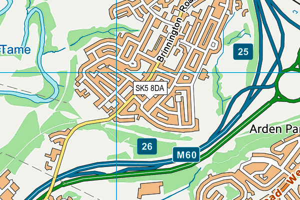 SK5 8DA map - OS VectorMap District (Ordnance Survey)