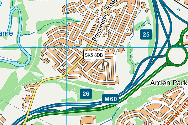 SK5 8DB map - OS VectorMap District (Ordnance Survey)