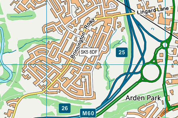 SK5 8DF map - OS VectorMap District (Ordnance Survey)