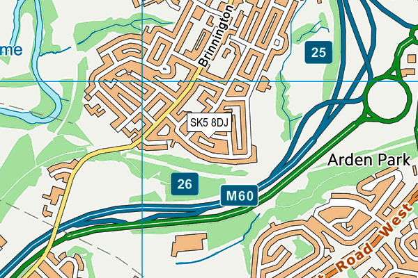 SK5 8DJ map - OS VectorMap District (Ordnance Survey)