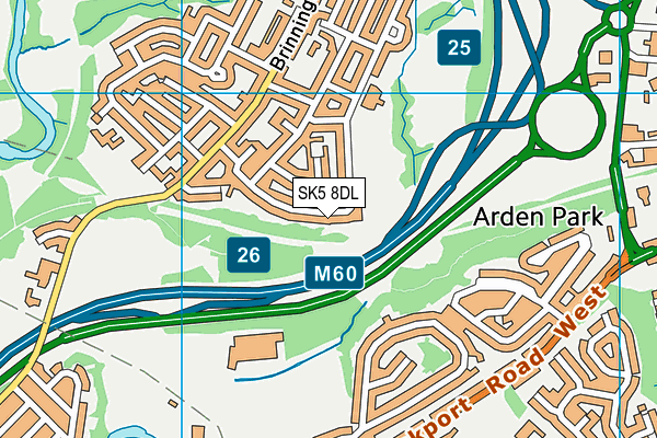 SK5 8DL map - OS VectorMap District (Ordnance Survey)