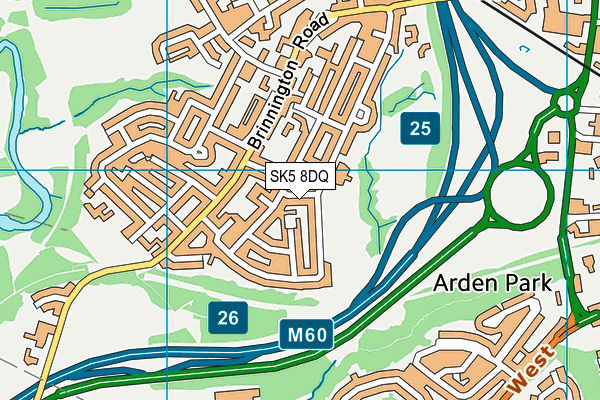 SK5 8DQ map - OS VectorMap District (Ordnance Survey)