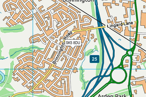 SK5 8DU map - OS VectorMap District (Ordnance Survey)
